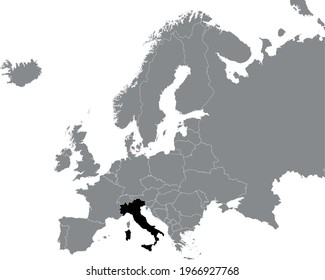 vector illustration of Italy map and flag