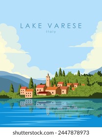 Vektorillustration. Italien, Poster, Reise-Banner, Postkarte, Cover. Modernes Design.