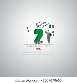 Vector illustration for Italy Republic Day 2 June