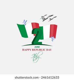 Vector illustration of Italy Republic Day social media feed template