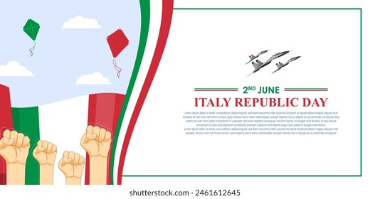 Vector illustration of Italy Republic Day social media feed template