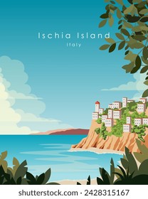 Vector illustration. Italy. Tourist poster. Postcard, vertical banner, cover. Tourism, travel.