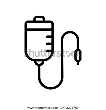 A vector illustration of an IV drip infusion in an outlined style, isolated on a white background. Ideal for healthcare, hospitals, patient care, and medical treatments.