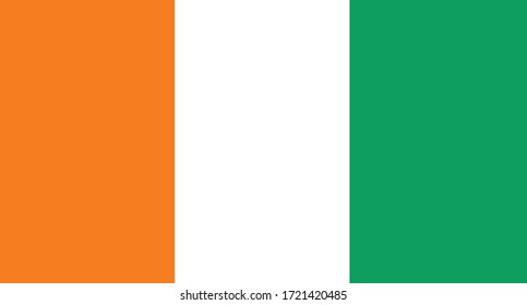 vector illustration of Ivory Coast flag sign symbol