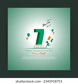 Vector illustration of Ivory Coast Independence Day social media story feed template
