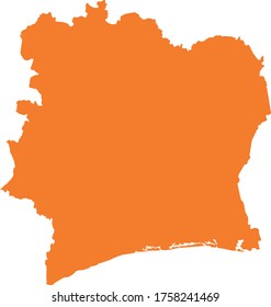 vector illustration of Ivory Coast map