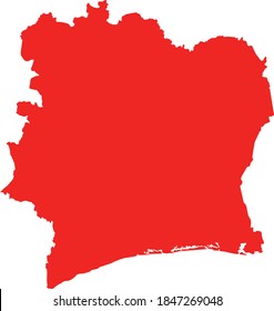 vector illustration of Ivory Coast map