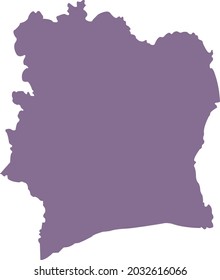 vector illustration of Ivory Coast map