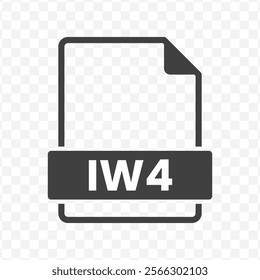 Vector illustration of IW4 file in dark color and transparent background(PNG).