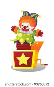 A vector illustration of  Jack in the box