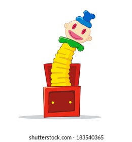Vector illustration of a jack in the box toy