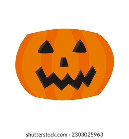 Vector illustration of Jack o-lantern, carved pumpkin
