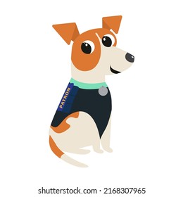 Vector illustration Jack Russell Terrier dog, dog Patron, Ukrainian hero