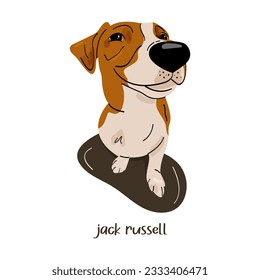 Vector illustration Jack Russell Terrier dog