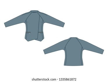 Vector illustration of jacket. Front and back views