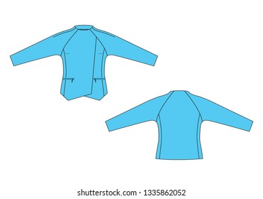 Vector illustration of jacket. Front and back views