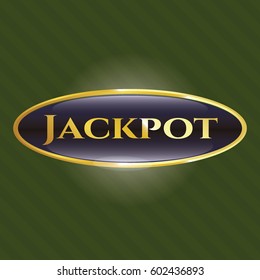 Vector illustration of Jackpot gold shiny emblem icon
