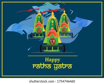 vector illustration of jagnnath ratha yatra, cultural fest