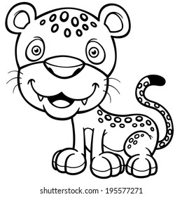 Vector Illustration Jaguar Coloring Book Stock Vector (Royalty Free ...