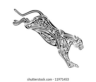 vector illustration of jaguar, perfect for tattoo or other design