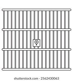 Vector illustration of jail, prison icon on white background.