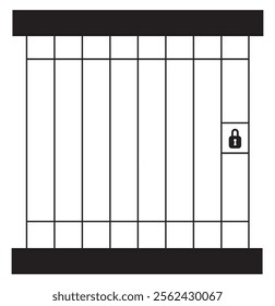 Vector illustration of jail, prison icon on white background.