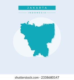 Vector de ilustración vectorial del mapa de Yakarta de Indonesia