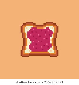 Vector Illustration of Jam Toast with Pixel Art Design, perfect for game assets themed designs