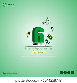 Vector illustration of Jamaica Independence Day social media story feed template
