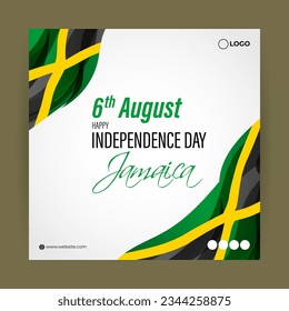 Vector illustration of Jamaica Independence Day social media story feed template