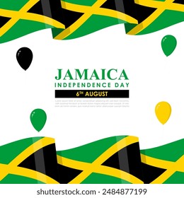 Vector illustration of Jamaica Independence Day social media feed template