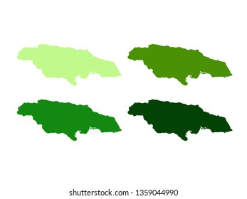 vector illustration of Jamaica maps