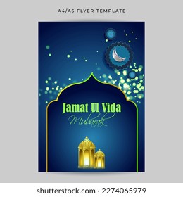 Vector illustration of Jamat Ul Vida social media story feed mockup template