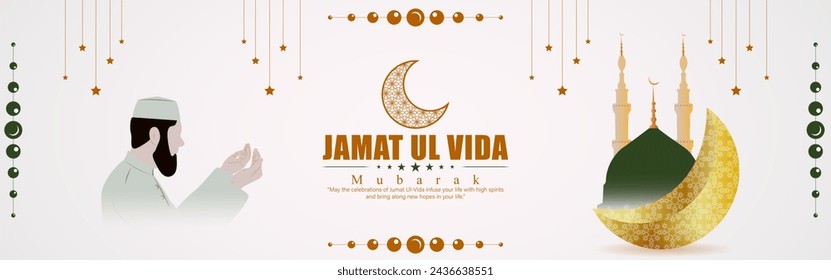 Vector illustration of Jamat Ul Vida social media feed template