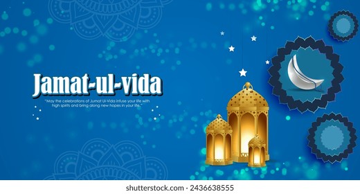 Vector illustration of Jamat Ul Vida social media feed template