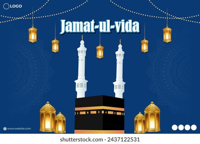 Vector illustration of Jamat Ul Vida social media feed template