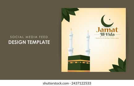 Vector illustration of Jamat Ul Vida social media feed template