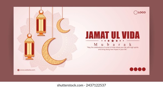 Vector illustration of Jamat Ul Vida social media feed template