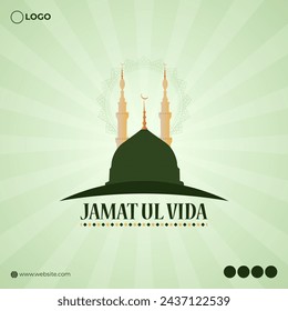 Vector illustration of Jamat Ul Vida social media feed template