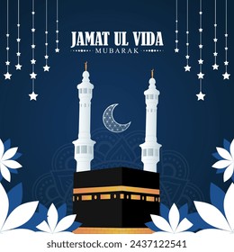 Vector illustration of Jamat Ul Vida social media feed template