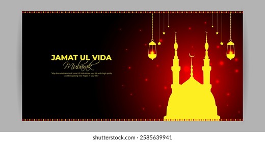 Vector illustration of Jamat Ul Vida social media template