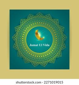 Vector illustration of Jamat Ul-Vida wishes greeting