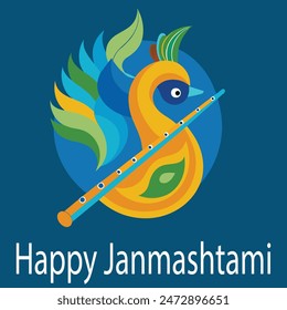 Celebración de la Ilustración vectorial Janmashtami en Vrindavan con devoción y rituales espirituales