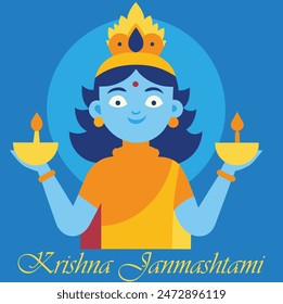 Festival de Ilustración vectorial Janmashtami en la India con devoción espiritual