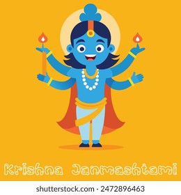 Festival Janmashtami de la Ilustración vectorial en India que celebra devoción y rituales religiosos