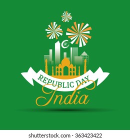 vector illustration January 26 Day of India stylish festive graphic background
