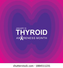 vector illustration January is thyroid awareness month concept design