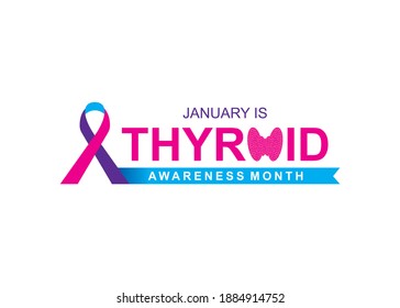 vector illustration January is thyroid awareness month concept design