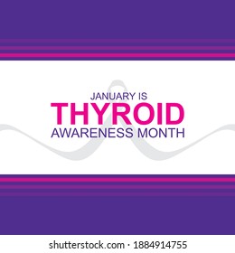 vector illustration January is thyroid awareness month concept design
