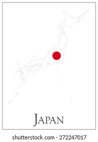 Vector illustration of Japan flag map.